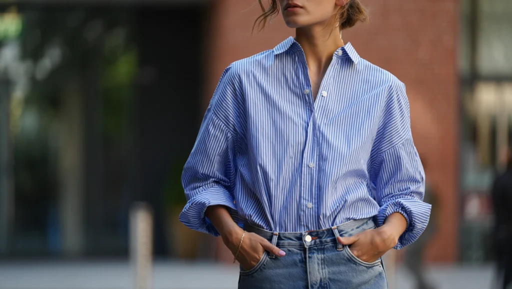Looks com Camisa Listrada Azul